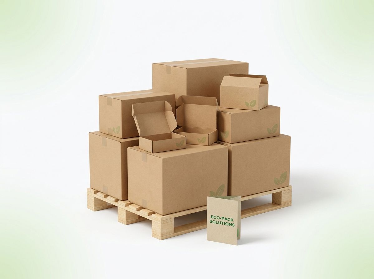 Custom corrugated boxes and printed folding cartons stacked in a workshop