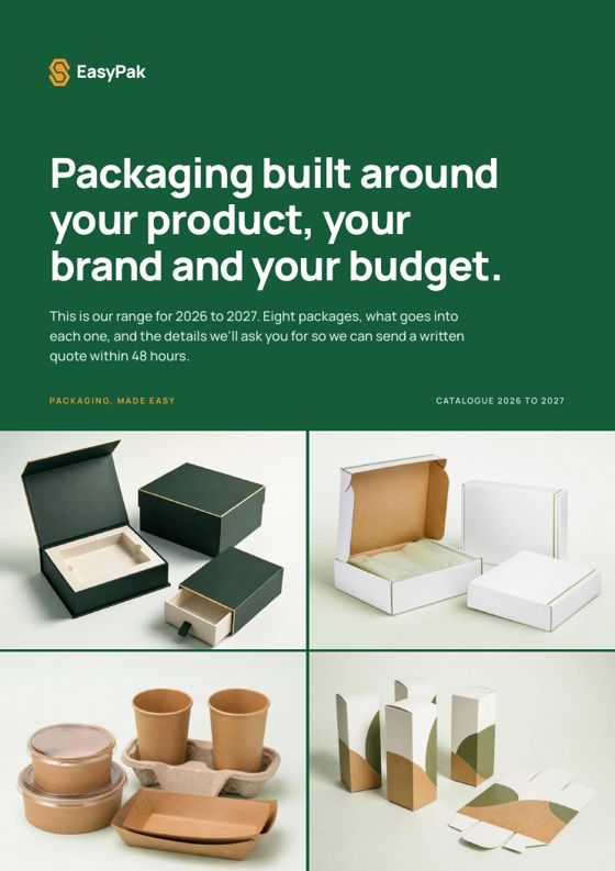 Cover of the EasyPak packaging catalogue 2026 to 2027