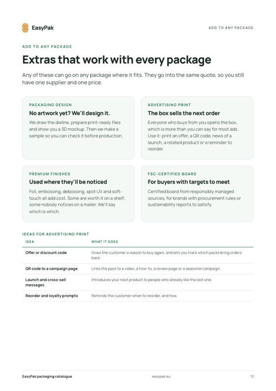 Extras for any package